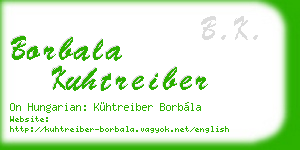 borbala kuhtreiber business card