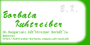 borbala kuhtreiber business card